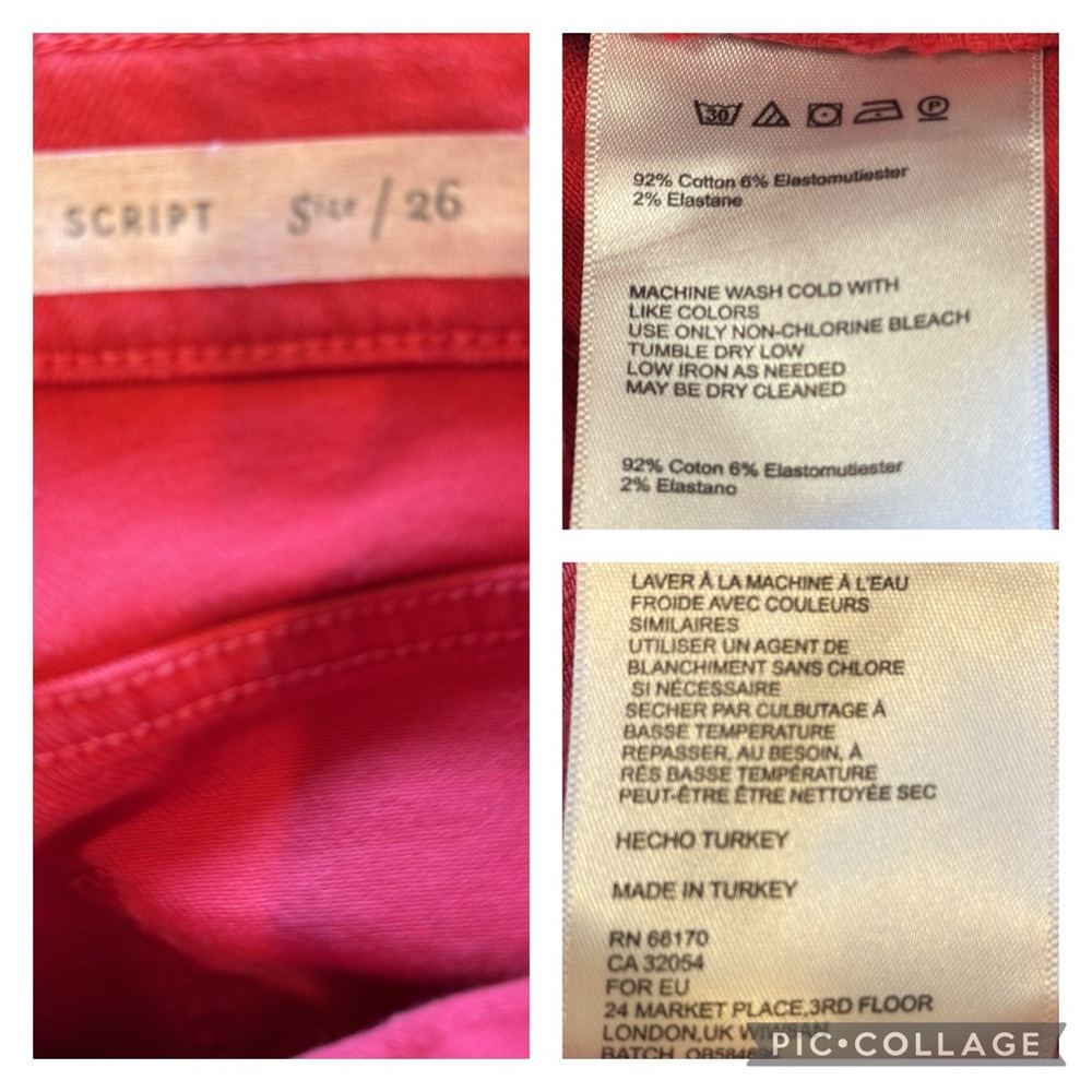 Anthropologie Pilcro Script Red High-Rise Crop Flare Jeans Size 26 - Picture 11 of 15